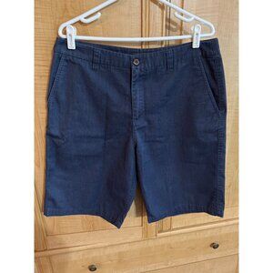 ONeill Mens Navy Flat-Front Chino Shorts Size 34 Cotton Blend Casual Wear